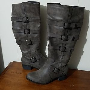 Wide-calf knee-high boots